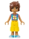Minifig No: frnd587  Name: Friends Leo - Dark Azure and Coral Hoodie, Yellow Trousers Cropped Large Pockets, Medium Azure Shoes