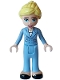 Minifig No: frnd632  Name: Friends Stephanie (Adult) - Bright Light Blue Suit with Pockets and Buttons, Black Shoes