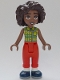 Minifig No: frnd670  Name: Friends Aliya - Lime Top, Red Trousers, Dark Blue Shoes