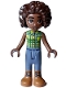 Minifig No: frnd686  Name: Friends Aliya - Lime Top, Sand Blue Trousers, Medium Nougat Boots