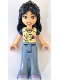 Lego part: Friends Liann - Bright Light Yellow and Dark Blue Top, Sand Blue Trousers Bell-Bottoms, Medium Lavender Shoes