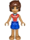 Lego part: Friends Leo - Red and White Sleeveless Wetsuit, Blue Shorts