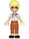 Lego part: Friends Olly - White Shirt with Bandana, Dark Orange Trousers, Black Shoes