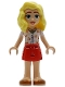 Lego part: Friends Matilde - White Top with Cherries, Red Skirt, Dark Orange Shoes