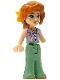 Minifig No: frnd777 Name: Friends Autumn - Lavender Sleeveless Jacket with Flowers, Sand Green Trousers Bell-Bottoms, Medium Nougat Shoes, Dark Orange Hair Wavy, Bright Light Orange Flower Minifig No: frnd777 Name: Friends Autumn - Lavender Sleeveless Jacket with Flowers, Sand Green Trousers Bell-Bottoms, Medium Nougat Shoes, Dark Orange Hair Wavy, Bright Light Orange Flower