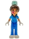 Lego part: Friends Eniko - Dark Azure Shirt, Blue Trousers, Nurse Hat