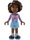 Lego part: Friends Aliya - Medium Lavender Hoodie, Bright Light Blue Skirt, Dark Blue Shoes