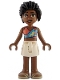 Lego part: Friends Celine - Coral, Medium Azure and Bright Light Yellow Top, White Skirt, Tan Sandals