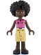 Lego part: Friends Mischa - Dark Pink Sleeveless Shirt, Tan Shorts, Dark Blue Sandals