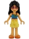 Lego part: Friends Liann - Dark Azure Top, Bright Light Yellow Shorts, Reddish Orange Sandals