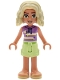 Lego part: Friends Nova - Medium Lavender Sleeveless Hoodie with Dachshund, Yellowish Green Shorts, Bright Light Yellow Sandals
