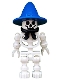 Minifig No: gen005  Name: Skeleton with Standard Skull, Blue Wizard / Witch Hat and Black Bandana (Boney)