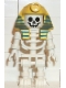 Minifig No: gen006  Name: Skeleton with Standard Skull, Yellow Mummy Headdress with Pattern