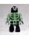 Minifig No: gen014  Name: Skeleton Sand Green with Black Legs and Black Head with Evil Skull