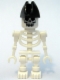 Minifig No: gen020  Name: Skeleton - Evil Skull, Straight Mechanical Arms with Vertical Grip, Black Bicorne Hat