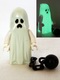 Minifig No: gen044  Name: Ghost with Pointed Top Shroud and Ball and Chain