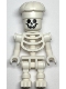 Minifig No: gen134  Name: Skeleton with Standard Skull, Bent Arms Vertical Grip, White Chef Toque