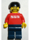 Minifig No: gg001  Name: Skateboarder, Red Shirt with Silver Logos, Dark Blue Legs