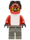 Minifig No: gg005  Name: Snowboarder, Red Shirt, Dark Gray Legs, White Vest