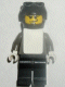 Minifig No: gg009  Name: Snowboarder, Dark Gray Shirt, Black Legs, Black Helmet, White Vest