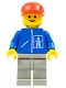 Minifig No: hgh001  Name: Highway Pattern - Light Gray Legs, Red Cap