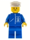 Minifig No: hgh002  Name: Highway Pattern - Blue Legs, White Hat