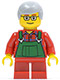 Minifig No: hol033  Name: Overalls Farmer Green, Short Red Legs, Glasses (Boy)