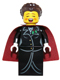 Minifig No: hol063  Name: Caroler, Female - Gold Buttons and Holly Lapel Pin