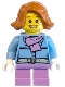 Minifig No: hol097a  Name: Christmas Train Ride Passenger - Medium Blue Jacket with Medium Lavender Scarf and Silver Belt Buckle, Short Legs