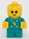 Minifig No: hol121  Name: Baby - Dark Turquoise Body with Moose and Snowflakes and Yellow Hands