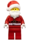 Minifig No: hol125  Name: Santa - Red Fur Lined Jacket with Button, Red Legs, Light Bluish Gray and White Bushy Eyebrows