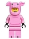 Minifig No: hol137  Name: Dragon Dance Performer, Pig Costume, No Tail, Open Mouth Smile with White Teeth and Red Tongue
