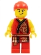Minifig No: hol181  Name: Lion Dance Musician, Red Head Wrap, Lopsided Grin, Raised Eyebrow, Red Robe with Gold Dragon