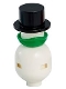 Minifig No: hol202  Name: Snowman - Black Top Hat, Green Ninja Face Scarf
