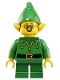 Minifig No: hol205  Name: Elf - Green Scalloped Collar with Bells, Glasses