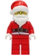 Minifig No: hol239  Name: Santa - Red Legs, Fur Lined Jacket, White Eyebrows, Glasses