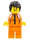 Minifig No: hol267  Name: Man, Orange Tracksuit, Black Hair