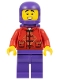 Minifig No: hol319  Name: Lunar New Year Parade Participant - Male, Red Tang Shirt, Dark Purple Legs, Space Helmet, and Air Tanks