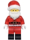 Minifig No: hol362  Name: Santa - Fur Lined Jacket with 2 Wrinkles on Back, Red Legs with Black Boots, Santa Hat with Molded Red Top