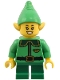 Minifig No: hol363  Name: Elf - Dark Green Collar and Gold Horn, Open Mouth Smile