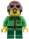 Minifig No: hol365  Name: Elf - Dark Green Collar and Gold Horn, Reddish Brown Helmet, and Dark Bluish Gray Goggles