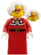 Minifig No: hol376  Name: Mrs. Claus - Red Jacket, Plain Skirt