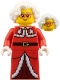 Minifig No: hol384  Name: Mrs. Claus - Red Jacket, Dark Red Printed Skirt