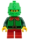 Minifig No: hol387  Name: Elf - Green Coat with Red Collar, Bright Green Helmet Castle