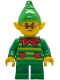 Minifig No: hol399 Name: Elf - Green Sweater with Lime Stripes Minifig No: hol399 Name: Elf - Green Sweater with Lime Stripes