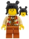 Minifig No: hol426  Name: Child - Tan Vest, Black Hair, Dark Orange Mid Legs
