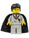 Minifig No: hp005  Name: Harry Potter, Gryffindor Shield Torso, Light Gray Legs, Black Cape with Stars