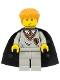 Minifig No: hp007  Name: Ron Weasley, Gryffindor Shield Torso, Black Cape with Stars
