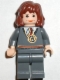 Minifig No: hp054  Name: Hermione Granger, Gryffindor Stripe Torso w/ Necklace, Dark Bluish Gray Legs