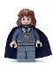 Minifig No: hp063  Name: Hermione Granger, Gryffindor Stripe Torso w/ Necklace Time Turner, Dark Bluish Gray Legs, Plain Black Cape